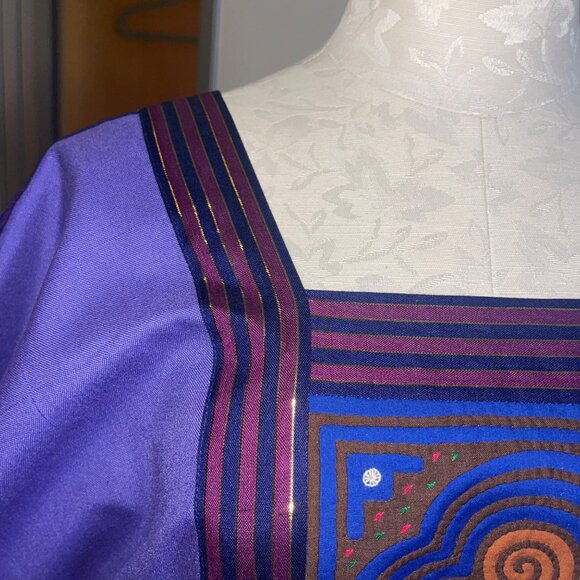 Meo Fashions By Kit Vintage Womens Dress Size Large Purple Kimono Sleeve Maxi - Picture 11 of 16